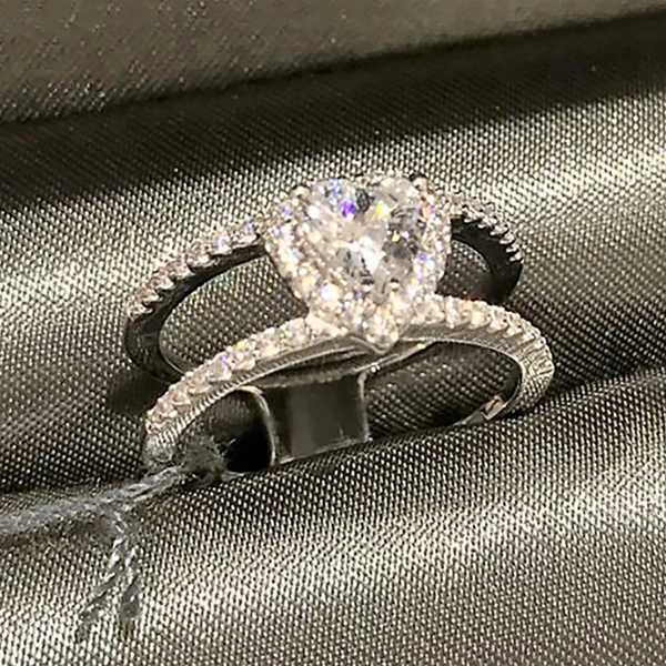  New double-layer love ring for women, princess-style luxury ring, factory direct sales, elegant lady style