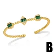 European and American new temperament retro emerald zircon bracelet niche light luxury high-end sugar cube bracelet brd77