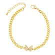 European and American style personality Cuban chain bracelet female Internet celebrity fashion trend high-end inlaid zircon butterfly bracelet brj33