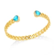New exaggerated metal Cuban chain bracelet female European and American fashion inlaid heart-shaped zircon bracelet brj13