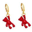 Bear earrings for women European and American design personality retro candy color sweet cool trend personality temperament earrings erz04