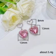 Sweet gift for Valentine's Day: pink three-dimensional large zircon earrings, exquisite, sweet and cute style earrings