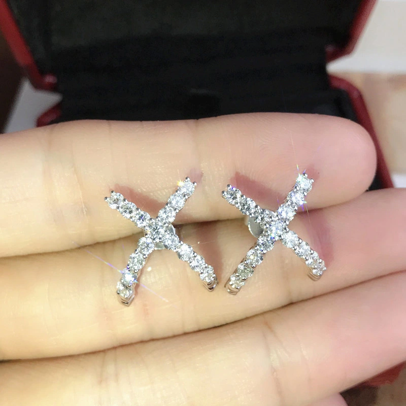  Cross X-shaped earrings for women, new trendy earrings, stylish design, high-end fashion earrings