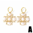 AS jewelry hot selling copper plated 18k gold pearl cross heart earrings earrings earrings erq64