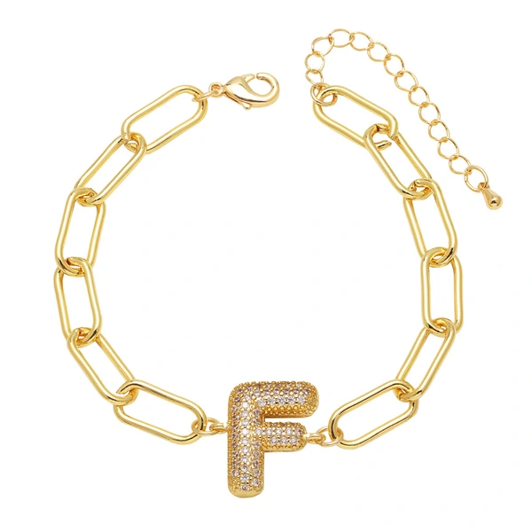 AS jewelry European and American hot-selling copper plated 18k gold zircon 26 English letters love bracelet jewelry brh51