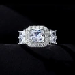 Hot selling new princess square imitation zircon ring wedding proposal carat diamond ring wedding ring female