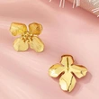 Popular electroplated flower earrings for women, French style, fashionable earrings, heavy-duty internet celebrity style jewelry