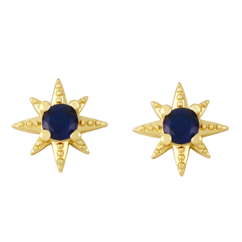 European and American new simple star diamond earrings niche high-end six-pointed star earrings net celebrity jewelry ery85