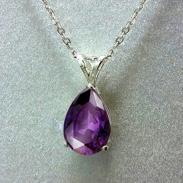 European and American fashion jewelry diamond drop pear-shaped zircon pendant simple engagement clavicle necklace for women