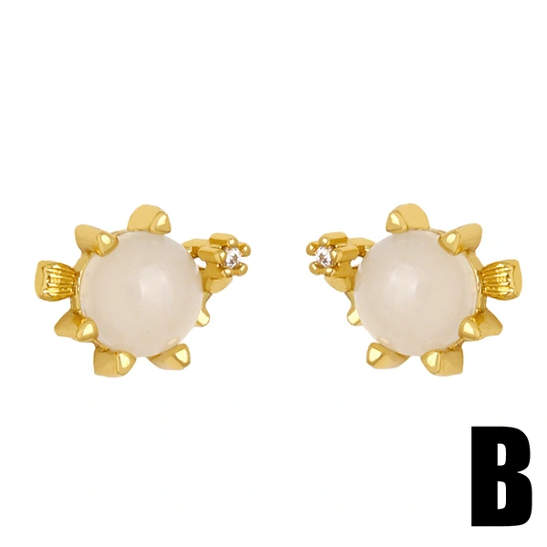 European and American Internet celebrity small ocean style earrings cute diamond seahorse crab lobster jellyfish earrings female erz72