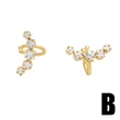 Fashion butterfly earrings for women niche light luxury high-end inlaid zircon no ear piercing ear clip era060