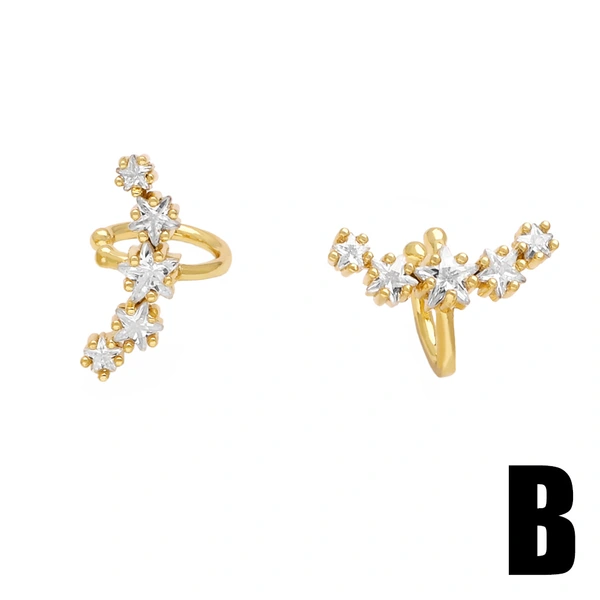 Fashion butterfly earrings for women niche light luxury high-end inlaid zircon no ear piercing ear clip era060