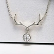  Christmas inlaid zircon necklace women's antler elk pendant jewelry lady style cute holiday ornaments