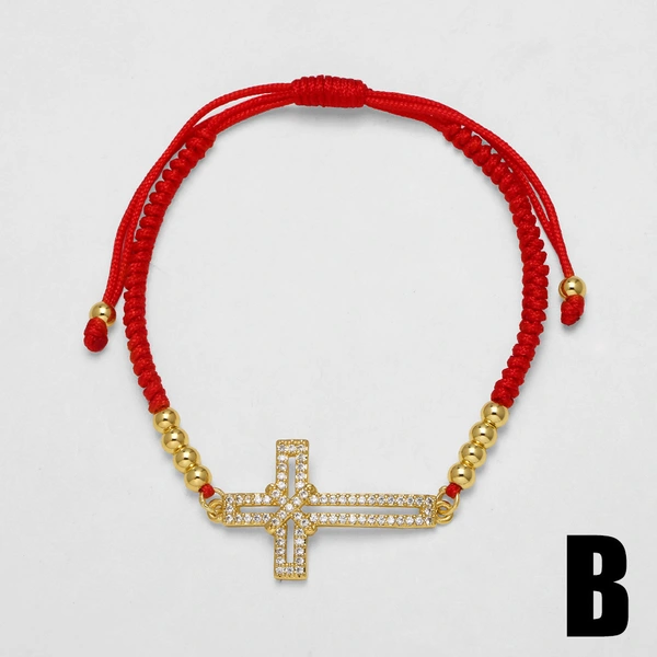 AS jewelry European and American micro-inlaid zircon cross bracelet love heart gold-plated bracelet female brc73