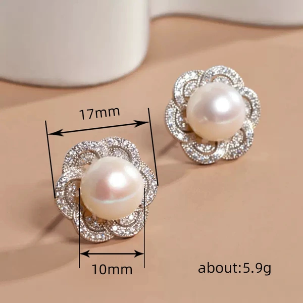 Imitation pearl earrings for women, new style, light luxury, high-end French earrings, exquisite earrings