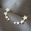 Japanese and Korean style retro metal geometric earrings creative single row five-pointed star earrings Yiwu manufacturers supply
