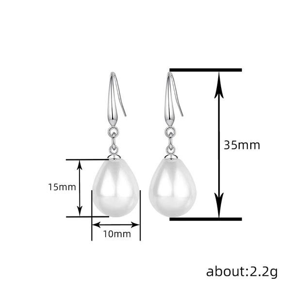 Factory direct sales imitation pearl earrings for women, fashionable, elegant, simple design jewelry, teardrop-shaped, daily earrings