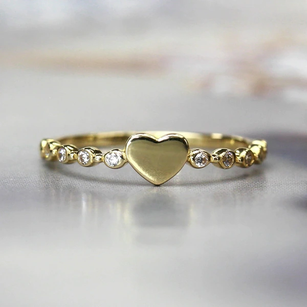  Fashionable love ring summer simple Japanese and Korean index finger ring temperament versatile fashion daily female ring