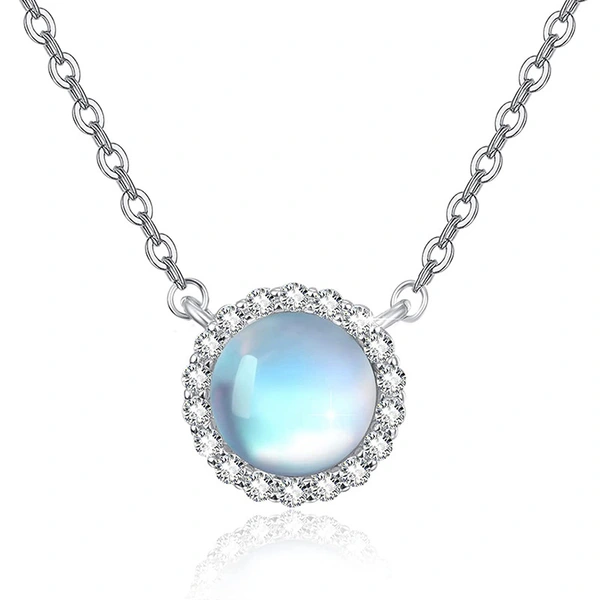  Elegant and lustrous pendant necklace, hot selling imitation moonstone, popular and fashionable niche design