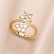 AS jewelry ring flower colored zircon ring copper plated real gold adjustable ring rin38