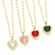 European and American fashion simple love necklace female temperament simple versatile heart-shaped clavicle chain peach heart sweater chain nka092