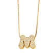 AS jewelry new arrival 26 English letters necklace gold-plated zircon inlaid hip-hop clavicle chain nkw61
