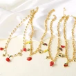 Clearance AS jewelry hot sale love fruit strawberry oil drop women's gold-plated clavicle necklace nka093