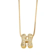 AS jewelry new arrival 26 English letters necklace gold-plated zircon inlaid hip-hop clavicle chain nkw61