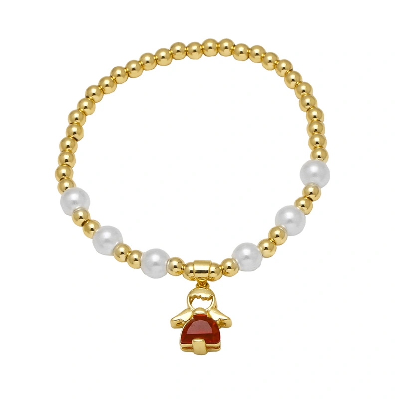 AS jewelry Europe and the United States hot selling angel pendant bracelet female real gold plated colored zircon bracelet hand jewelry brg42