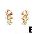 European and American Internet celebrity small ocean style earrings cute diamond seahorse crab lobster jellyfish earrings female erz72