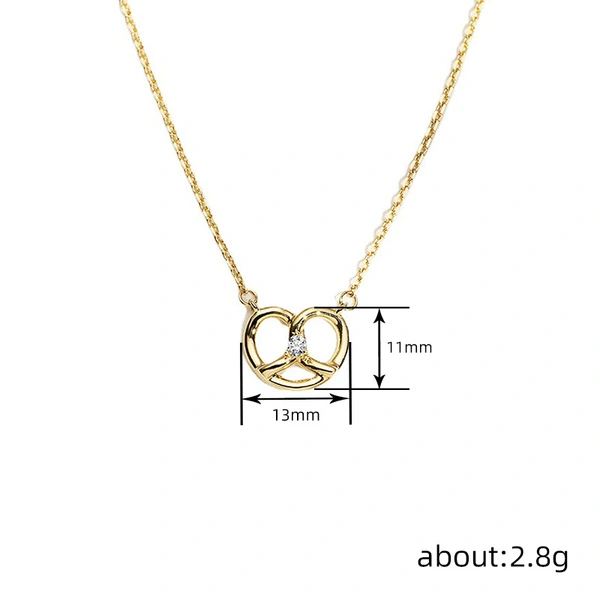  Manufacturer's source hot selling exquisite necklace for women, heart-shaped micro-inlaid zircon jewelry, simple daily wear style