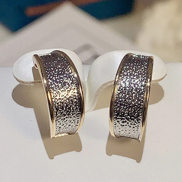   Temperament earrings for women new elegant two-color jewelry exquisite accessories fashion style