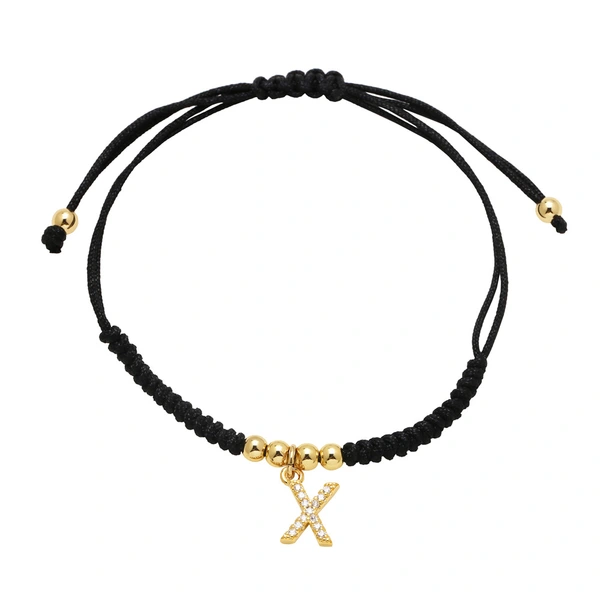 AS jewelry European and American new black bracelet 26 English letters pendant bracelet hand jewelry bra13