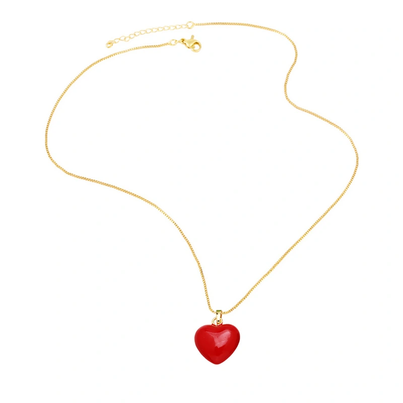 AS jewelry new gold-plated love heart oil drop pendant necklace clavicle chain nkb111 necklace