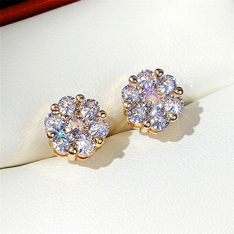 Hot-selling earrings for women, floral zircon earrings, all-match earrings