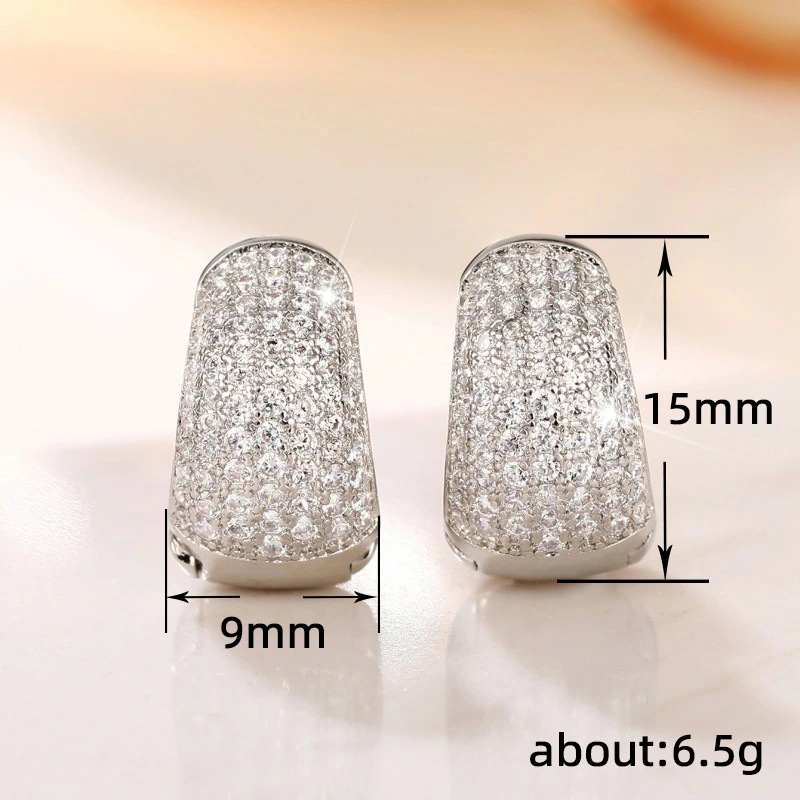 New style pavé men's light luxury earrings hip-hop style unisex earrings handsome American earrings
