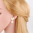 2024 new jewelry love pearl earrings versatile high-end gold-plated zircon earrings era164