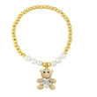 European and American trendy love bear bracelet female design niche versatile temperament pearl bracelet wholesale bra61
