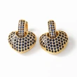 AS jewelry Europe and the United States hot selling colored zircon copper plated 18k gold love heart shaped earrings earrings earrings err22