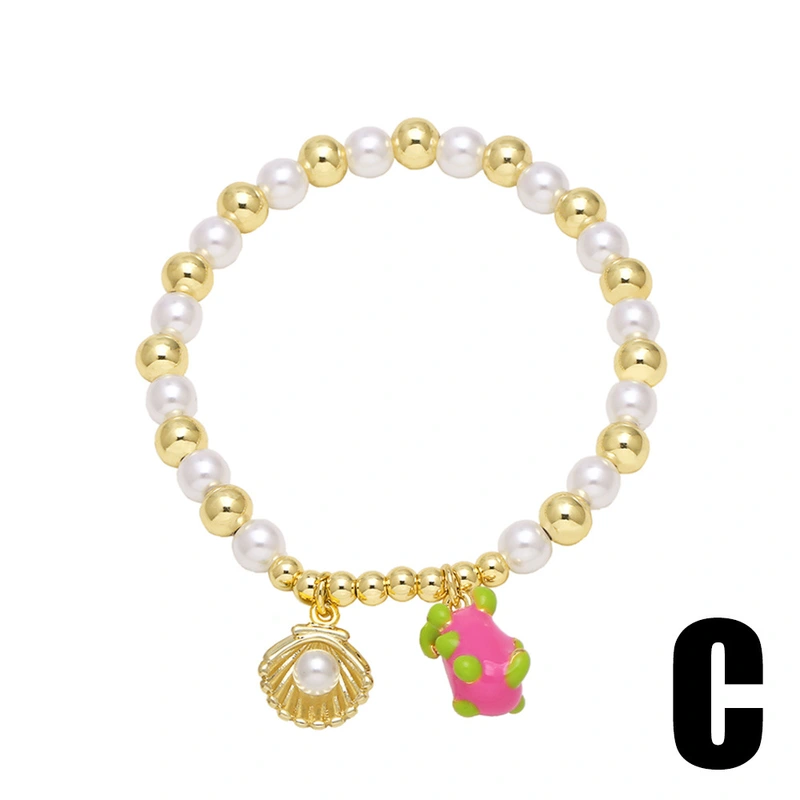 AS jewelry European and American new pearl fruit love strawberry bracelet gold-plated oil drop bracelet hand jewelry brm73