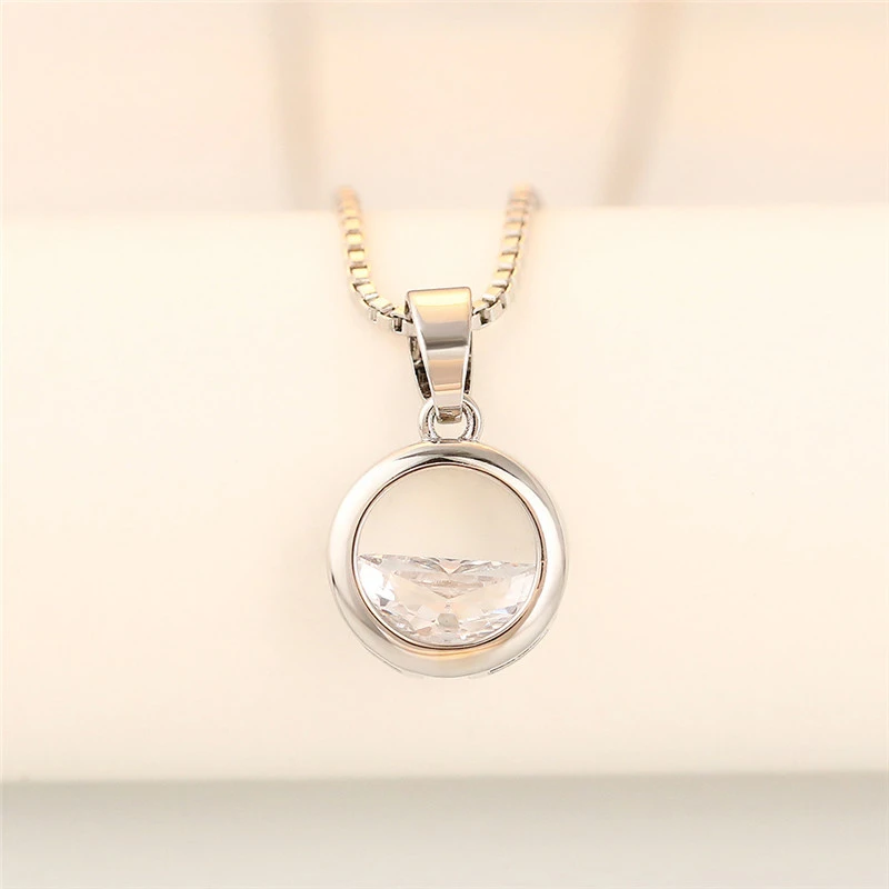 Semi-circular Qingquan necklace pendant for women Korean style simple small fresh zircon necklace pendant jewelry wholesale