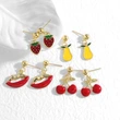 AS jewelry hot selling oil drop fruit cherry lips pendant earrings earrings female erw60 ring