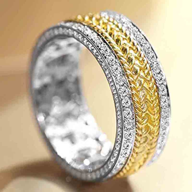  Factory direct sales of two-tone rings for women, simple and fashionable popular rings, popular online celebrity style niche jewelry
