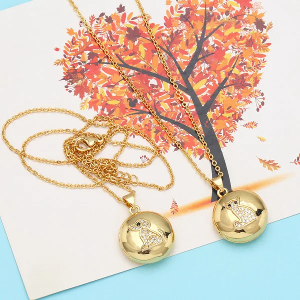 Clearance puppy necklace female clavicle chain net celebrity style diamond zircon animal kitten pendant necklace nkb414