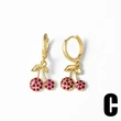 AS jewelry European and American hot selling simple and fashionable fruit cherry earrings women's gold-plated earrings earrings era237