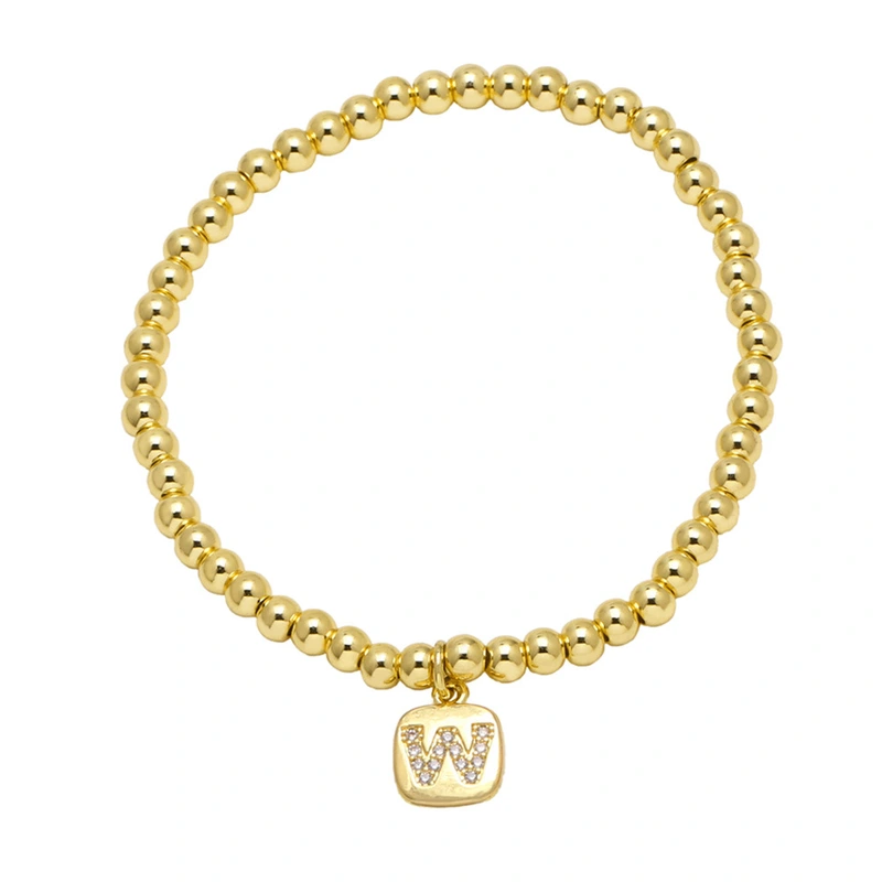 AS jewelry hot selling square 26 English letters pendant bracelet female beaded bracelet brf55