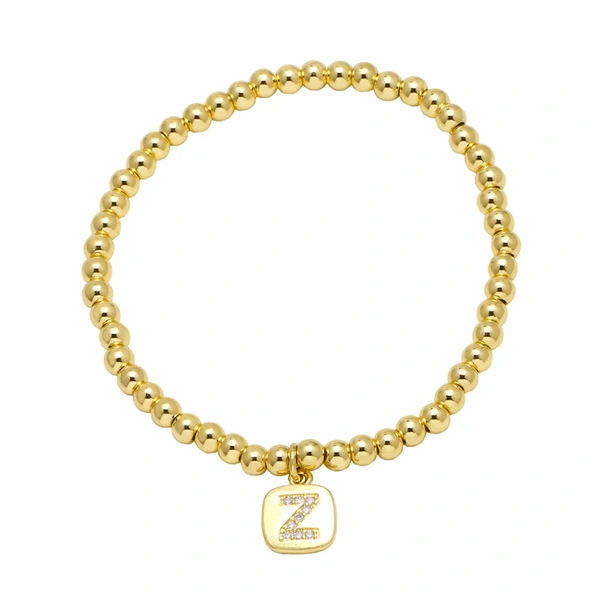 AS jewelry hot selling square 26 English letters pendant bracelet female beaded bracelet brf55