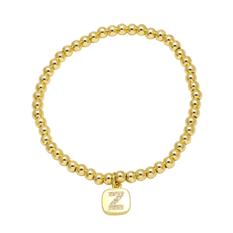 AS jewelry hot selling square 26 English letters pendant bracelet female beaded bracelet brf55