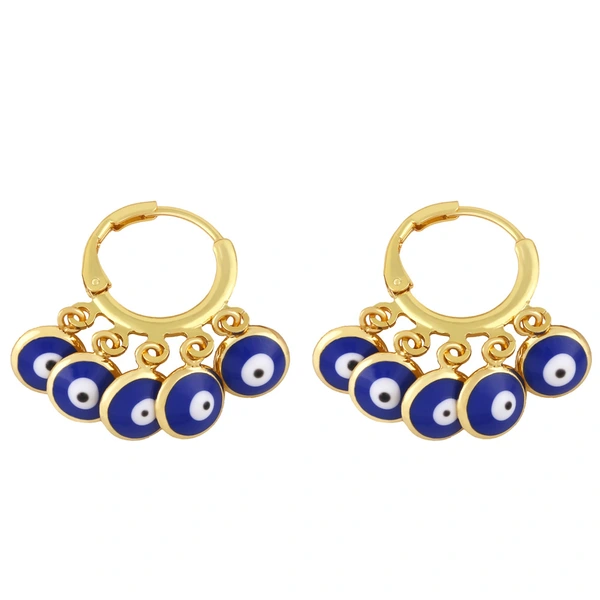 Clearance colorful oil drip tassel earrings female design European and American popular devil eye earrings ery60