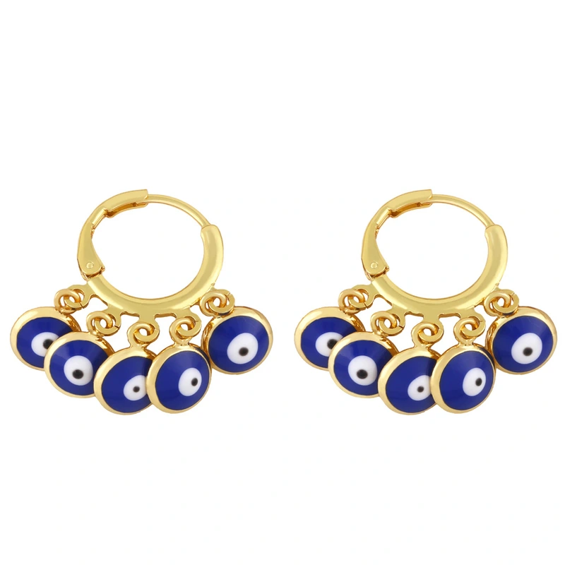 Clearance colorful oil drip tassel earrings female design European and American popular devil eye earrings ery60